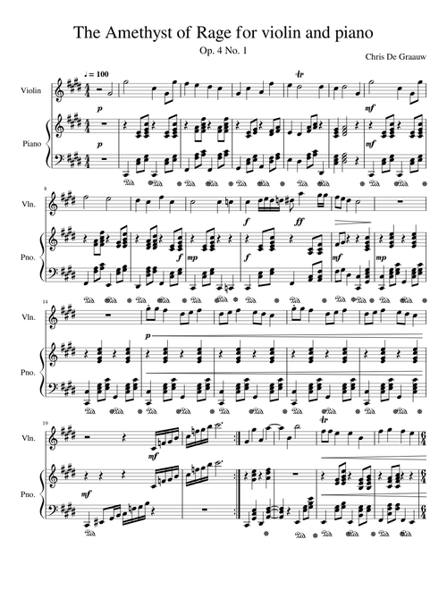 The Amethyst of Rage for violin and piano