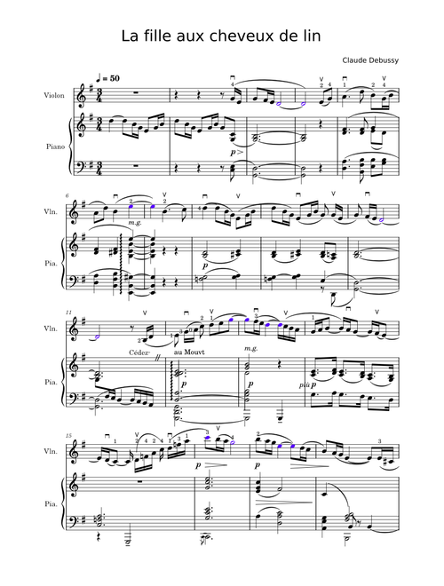 La fille aux cheveux de lin from Prélude for piano, Book I, L. 125, No. 8 – Claude Debussy Debussy - La fille aux cheveux de lin