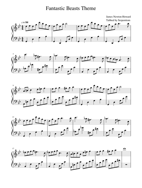 Fantastic Beasts Theme for piano
