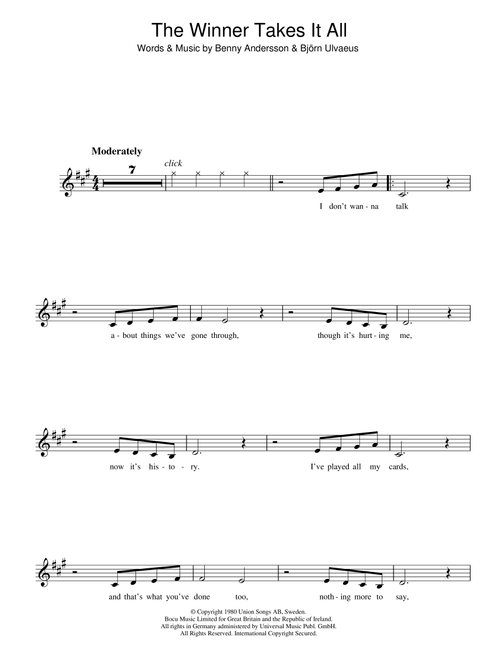The Winner Takes It All - ABBA (Clarinet Solo)