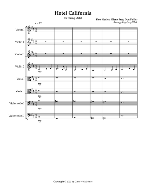 Hotel California (Arr. Gary Wolk) - Eagles (String Ensemble)