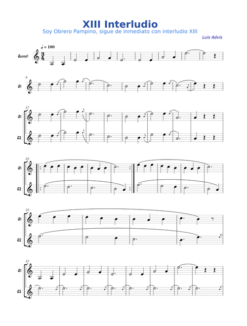 XIII_Interludio - Quenas - Cantata Santa María de Iquique