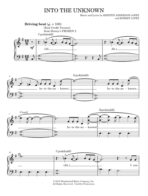 Into the Unknown - Panic! At the Disco (Easy Piano)