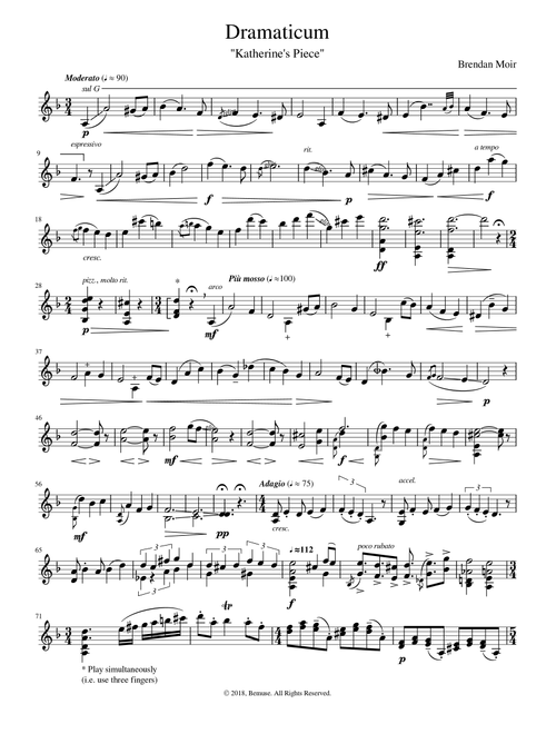 Dramaticum ("Katherine's Piece") - Brendan Moir (Violin Solo)