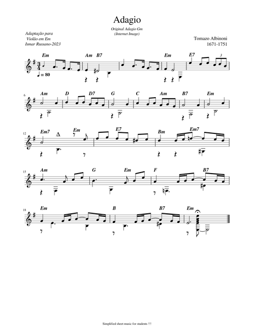 Adagio em Em Violão- Guitar