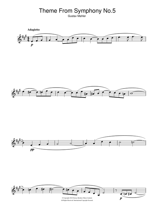Adagietto (from Symphony No. 5, 4th Movement) - Gustav Mahler (Clarinet Solo)
