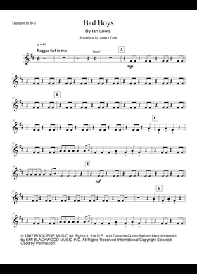 Free Bad Boys by Inner Circle sheet music | Download PDF or print