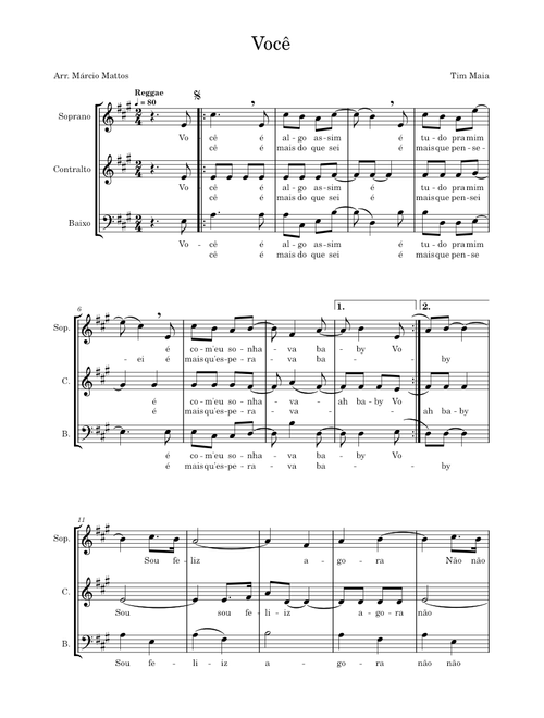 Você - Tim Maia (Arr. Márcio Mattos)