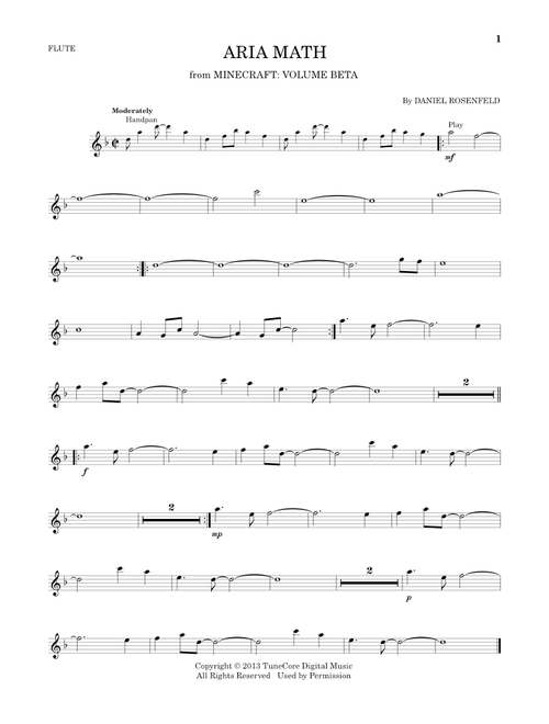 Aria Math (from Minecraft) - C418 (Flute Solo)
