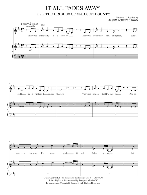It All Fades Away (from The Bridges of Madison County) - Jason Robert Brown (Piano-Vocal-Guitar)