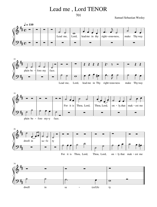 Lead Me, Lord TENOR
