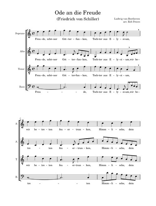Ode an die Freude – Ludwig van Beethoven - arr. Rob Peters