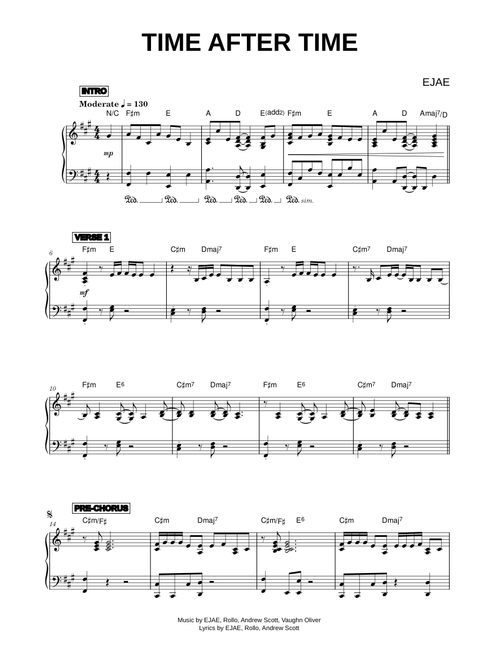 Time After Time - EJAE (Piano)