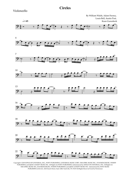 Circles (Arr. Wesley S. SIlva) - Post Malone (Cello Solo)