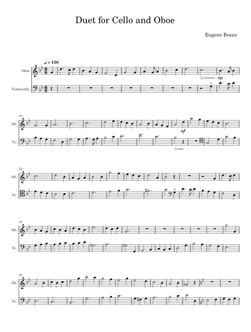 Duet for oboe and cello - Eugene Bozza