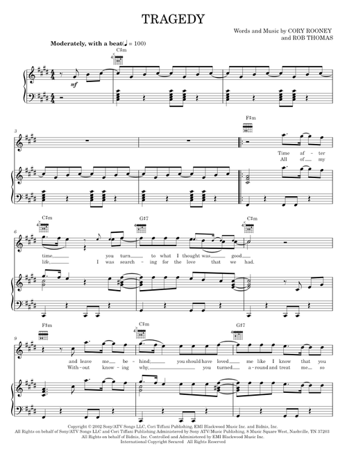 Tragedy - Kara DioGuardi, Marc Anthony (Piano-Vocal-Guitar)