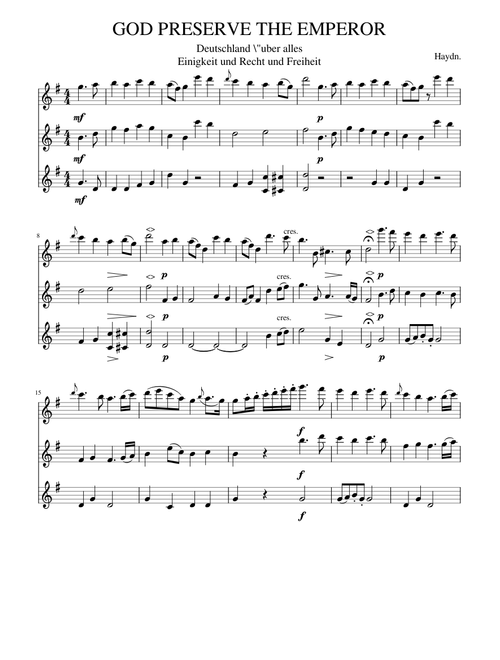 Haydn - GOD PRESERVE THE EMPEROR
