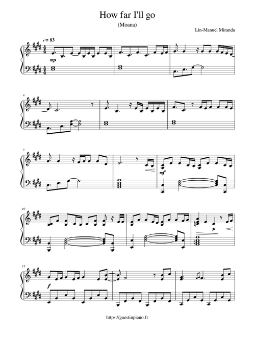 How far I'll go (Moana) - Lin-Manuel Miranda