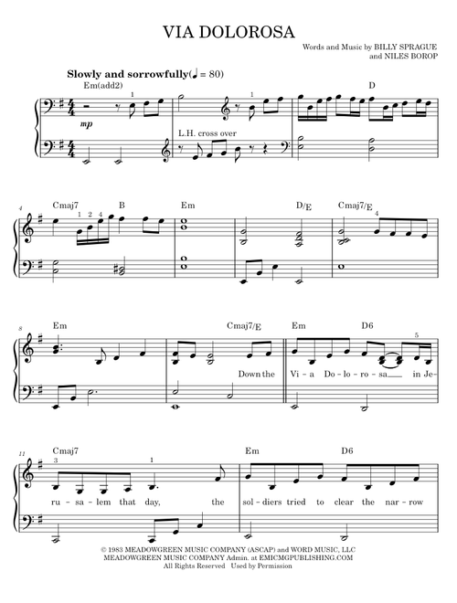 Via dolorosa - Sandi Patty (Easy Piano)