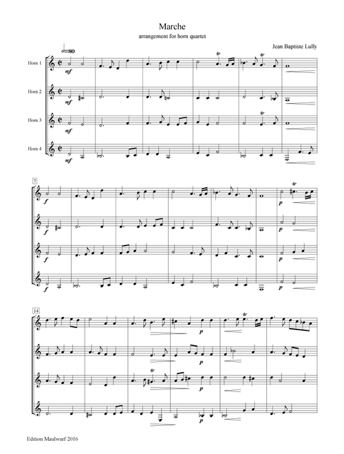Marche (Arr. Edition Maulwurf) - Jean Baptiste Lully (Brass Ensemble)