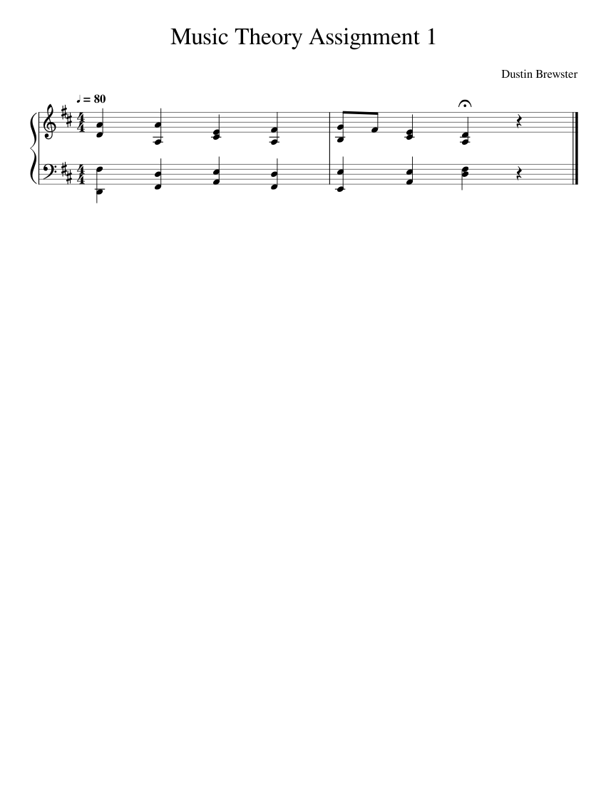 Music Theory Assignment 1 Sheet music for Piano (Solo) Easy | Musescore.com