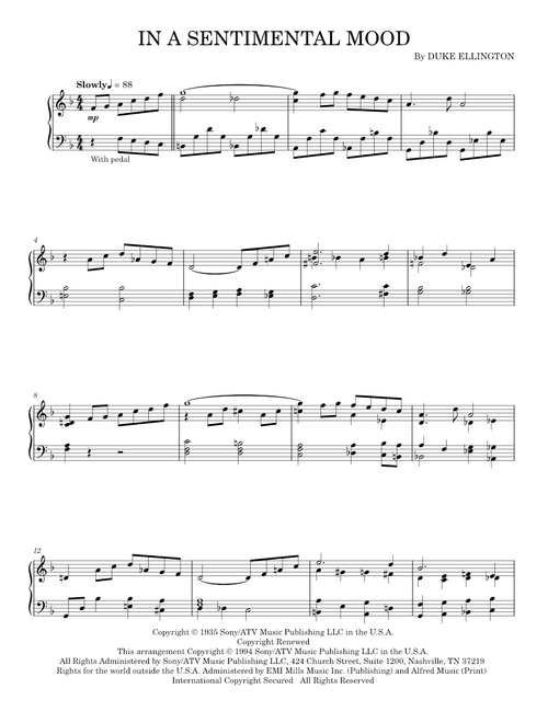 In A Sentimental Mood - Duke Ellington (Piano Solo)