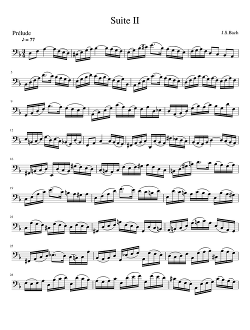 Bach Suite II Prelude