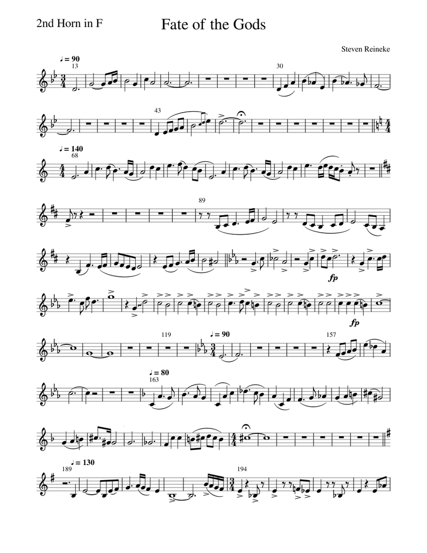 Fate of the Gods Sheet Music for French horn (Solo) | MuseScore.com