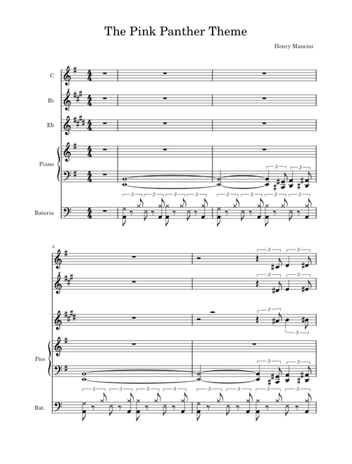 The Pink Panther Theme – Henry Mancini the pink panther   C Bb  Eb