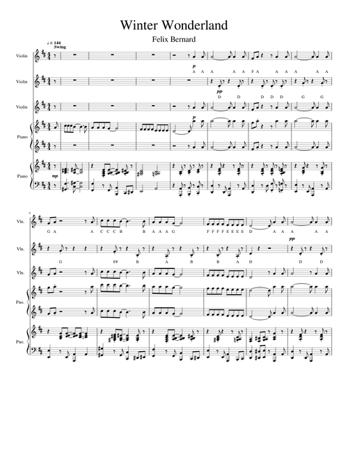 Winter Wonderland Violin Adapted