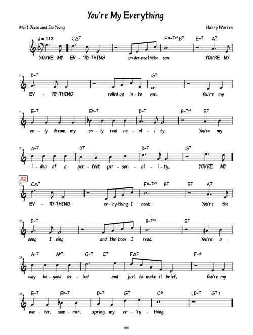 You're My Everything (Lead sheet with lyrics )