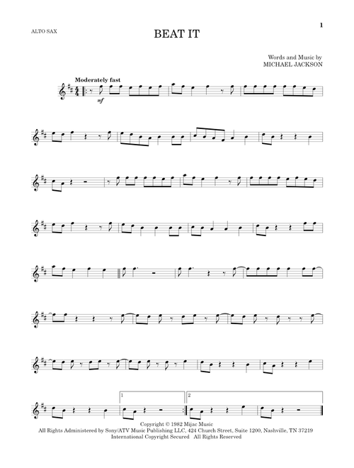 Beat It - Michael Jackson (Alto Sax Solo)
