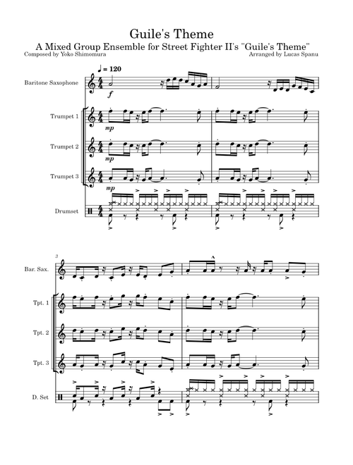 Guile's Theme II - Baritone + Trumpets (Lucas Spanu)