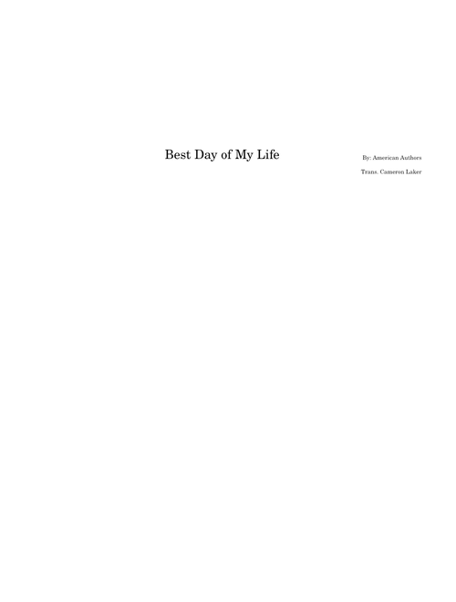Best day of my life – American Authors (Marching Band)