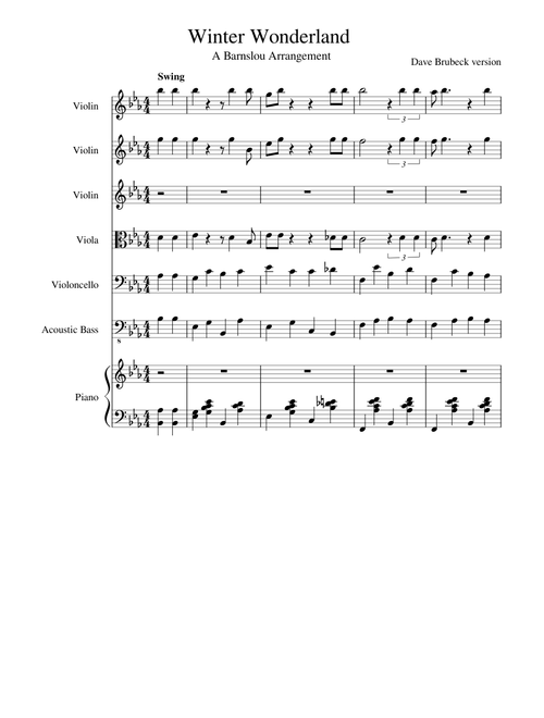 Winter Wonderland - Barnslou Arrangement - Dave Brubeck