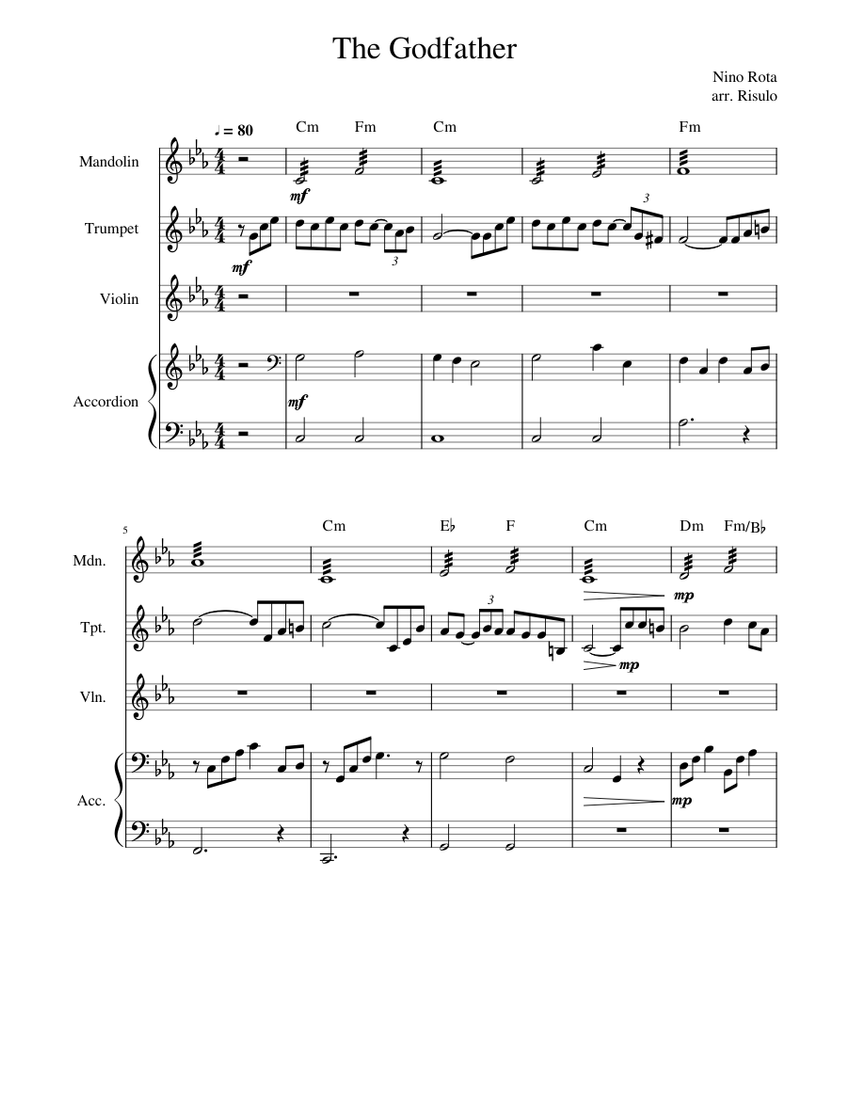 Godfather waltz accordion cheap
