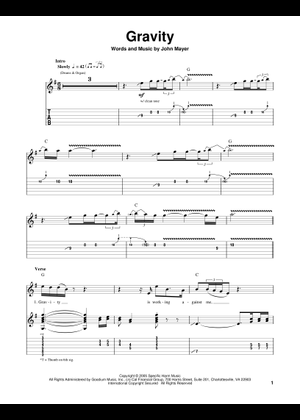 Gravity John Mayer Piano Sheet Music Pdf Sheet Music X
