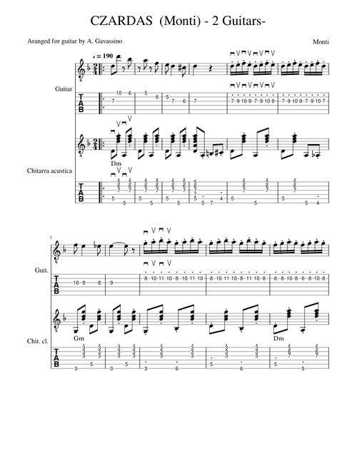 CZARDAS (Monti) -2 Guitars-