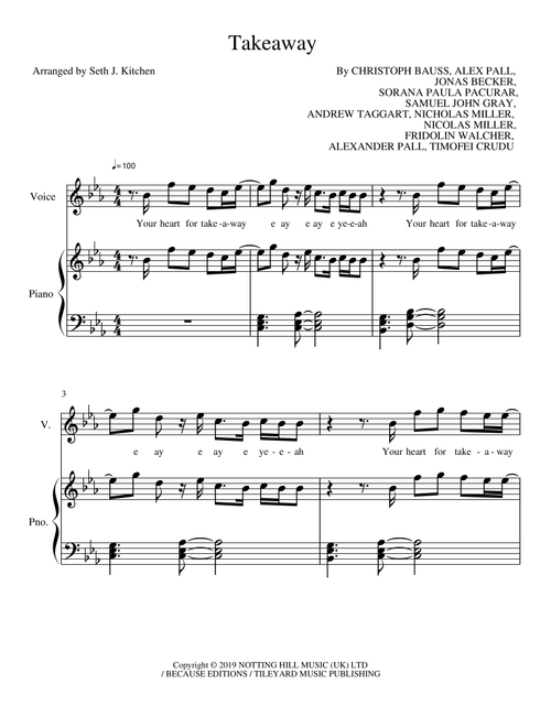 Takeaway (Arr. Seth J. Kitchen) - Various (Piano Vocal)