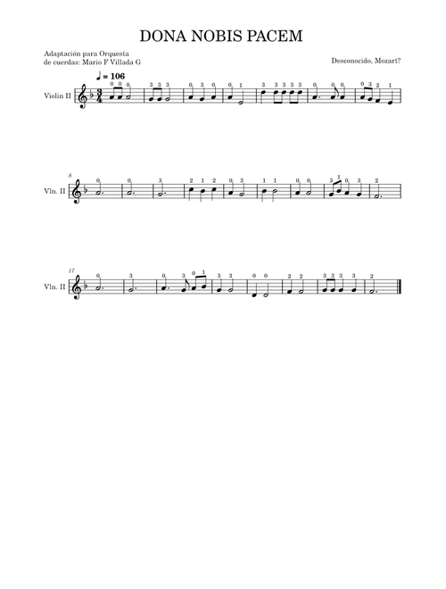 Dona nobis pacem – Wolfgang Amadeus Mozart Vln. II