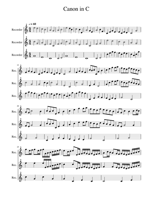 Canon in C recorder trio