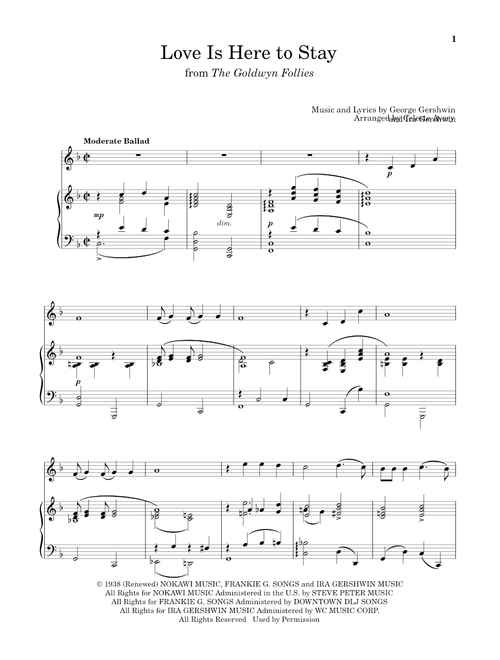 Love Is Here To Stay (from The Goldwyn Follies) (Arr. Celeste Avery) - Ira Gershwin, George Gershwin (Flute and Piano)