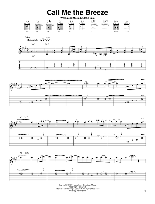 Call Me The Breeze - Lynyrd Skynyrd (Easy Guitar with TAB)