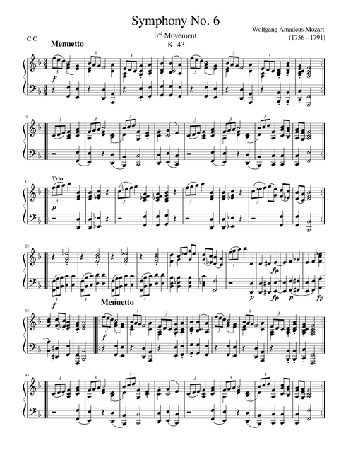 Symphony No. 6, K. 43 3rd Movement – Wolfgang Amadeus Mozart