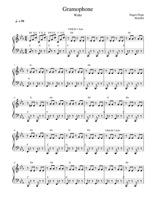 GRAMOPHONE Waltz – Doga GRAMOPHONE Waltz – Eugen Doga. PIANO. ORCH.musescore