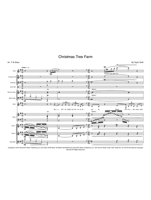 Christmas Tree Farm (Arr. T W Shaw) - Taylor Swift (Small Ensemble)