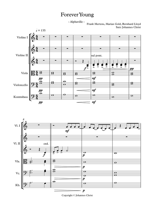 Forever Young (Arr. Johannes Christ) - Marian Gold, Bernhard Lloyd, Frank Mertens (String Ensemble)