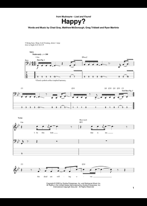 Play Official version of Happy Sheet Music by Mudvayne for Vocals