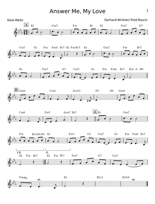 Answer me, my love - Gerhard Winkler, Fred Rauch