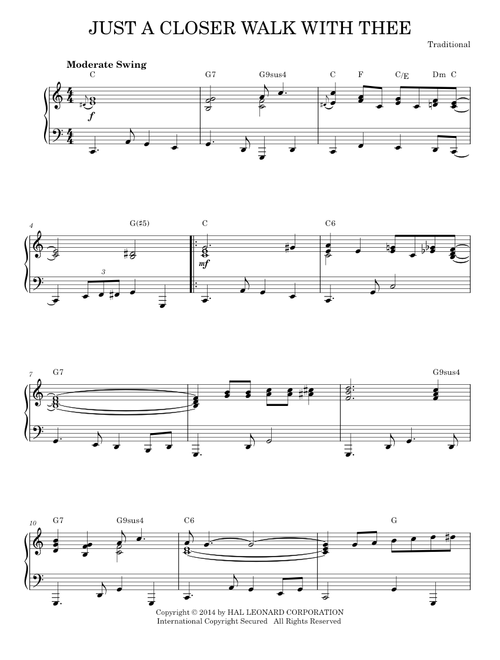 Just a closer walk with thee (Piano Solo)